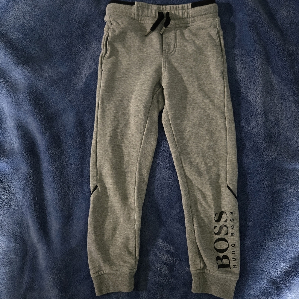 6T Hugo Boss Boys Gray Sweatpants Fot Cold Weather Designer